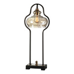 Cotulla Accent Lamp - Aged Black / Amber