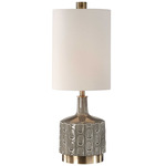 Darrin Table Lamp - Crackled Gray Glaze / White Linen