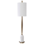 Minette Buffet Lamp - Antique Brass / White Linen