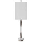 Azaria Buffet Lamp - Polished Nickel / White Linen