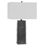 Sanderson Table Lamp - Metallic Charcoal / White Linen