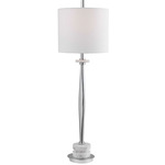 Magnus Buffet Lamp - Chrome / White Linen