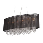 Beverly Drive Oval Pendant - Stainless Steel / Black