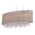 Beverly Drive Oval Pendant - Stainless Steel / Taupe