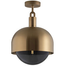 Forked Globe + Shade Ceiling Light
