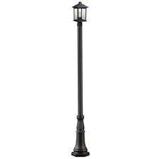 Portland Outdoor Post Light w/Round 8Ft Post/Decorative Base