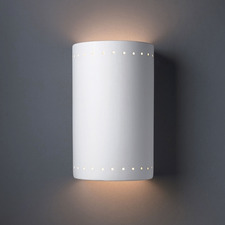Ceramic Large Curved Perforated Outdoor Wall Sconce
