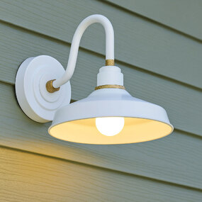 Foundry Outdoor 10in Industrial Shade Hook Arm Wall Light
