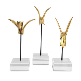 Gold Hummingbird Sculpture Set of 3