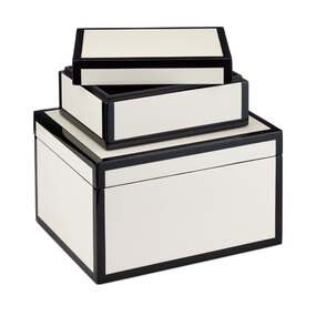 Ivory Lacquer Box Set of 2