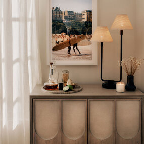 Polly Rattan Shade Double Arm Table Lamp