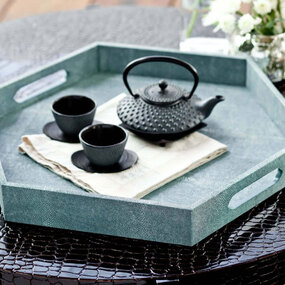 Faux Shagreen Hex Tray