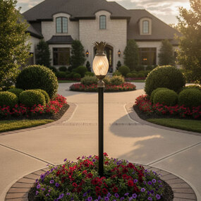 Pineapple 120V Outdoor Post / Pier Mount Amber Optic