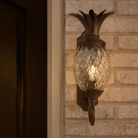 Pineapple Outdoor Scroll Wall Light Clear Optic