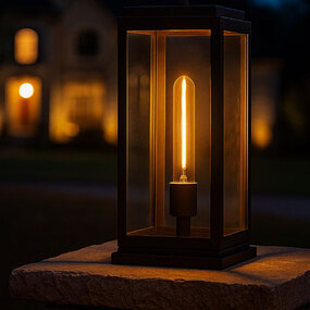 Max 120V Outdoor Tall Pier Mount Lantern