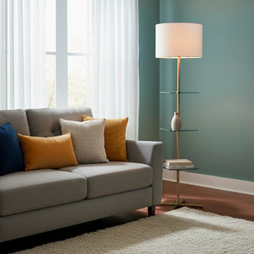 Imogen Floor Lamp with Shelf
