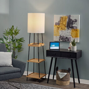 Henry Shelf Floor Lamp with Charging Port by Adesso Corp.