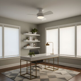 Ikon Hugger Ceiling Fan with Color Select Light