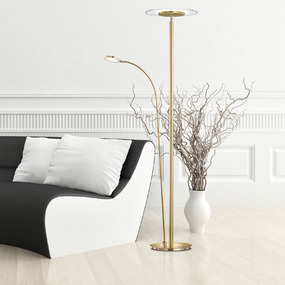Tampa Torchiere with Side Lamp