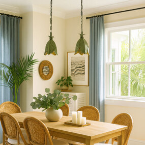 Banana Leaf Pendant by Varaluz