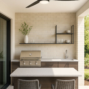 Facet Flush Smart Ceiling Fan with Light by Hinkley Lighting