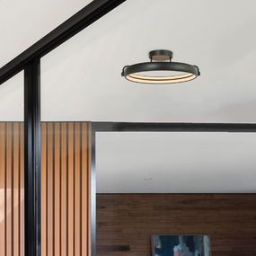 Rave Round Semi Flush Ceiling Light