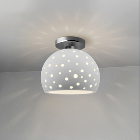 Perforated Globe Semi Flush Ceiling Light