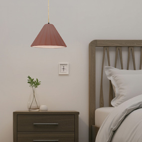 Radiance Fluted Pendant w/ Beige Cord