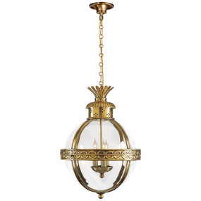 Crown Top Banded Globe Pendant