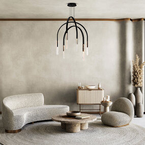 Curva 38 inch Color-Select Chandelier by CWI Lighting