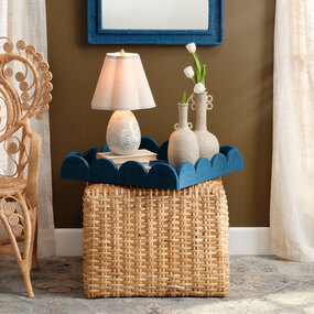 Capsule Table Lamp with Scalloped Shade