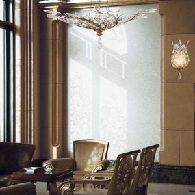 Crystal Laurel Swirl Pendant by Fine Art Handcrafted Lighting