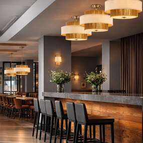 Textile Narberth Semi Flush Ceiling Light by Justice Design