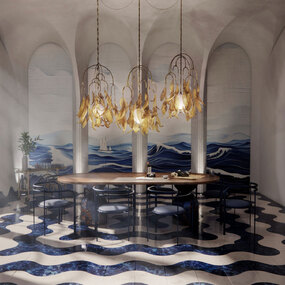 Saule Multi Light Linear Pendant by Larose Guyon