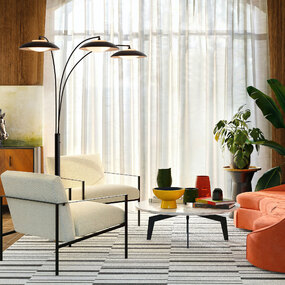 Saucer Arc Floor Lamp