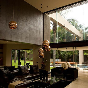 Copper Round LED Pendant by Tom Dixon