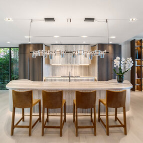 Dancing Glass Linear Pendant by Oluce Srl