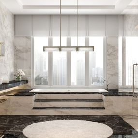 Tabulo Linear Chandelier by Hammerton Studio