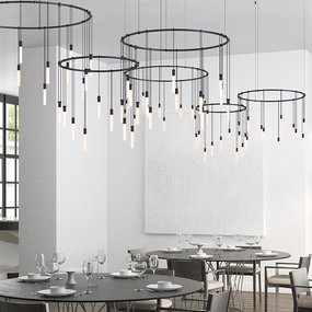 Suspenders Triple Ring Pendant with Rods by SONNEMAN - A Way of Light