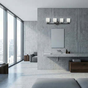 Vonda Bathroom Vanity Light w/Faux Alabaster by Dainolite