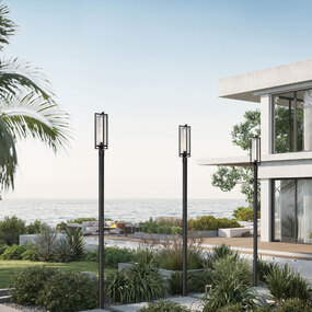 Aura Outdoor Post Light with Burial Post