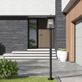 Rainer Outdoor Post Light with Stepped Base
