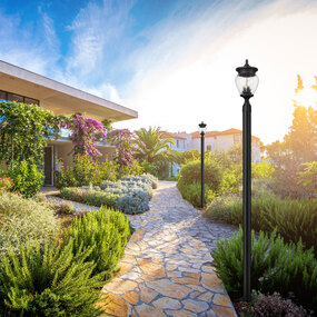 Davina Outdoor Post Light with Stepped Base