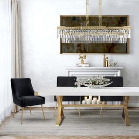 Valencia Rectangular Chandelier by American Brass & Crystal