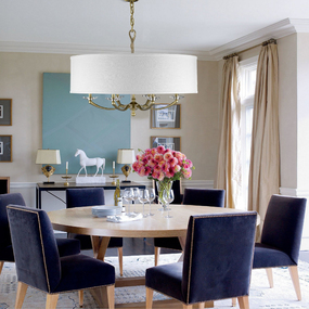 Kensington Shaded Chandelier by American Brass & Crystal