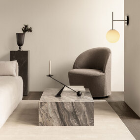 Tearoom Swivel Lounge Chair with Loose Cover