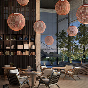 Nans Outdoor Large Sphere Pendant 120-277V by Bover