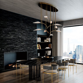 Spire Leaf Multi Light Pendant by Boyd Lighting