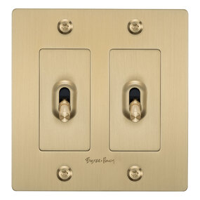 Buster + Punch 2-Gang Complete Linear Knurl Toggle Switch