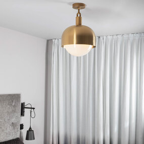 Forked Globe + Shade Ceiling Light